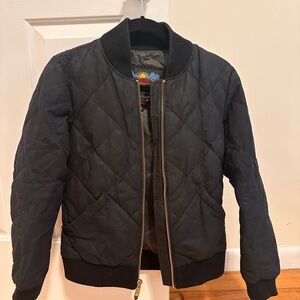 Eddie Bauer Black Quilted Bomber Jacket